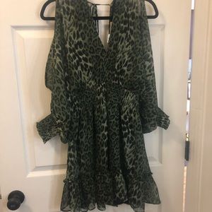 Black and green cheetah print dress